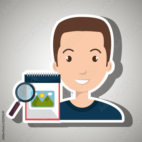 man images album search vector illustration esp 10