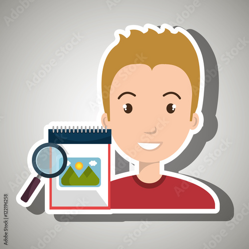 man images album search vector illustration esp 10