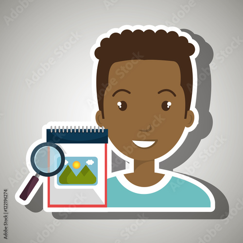 man images album search vector illustration esp 10