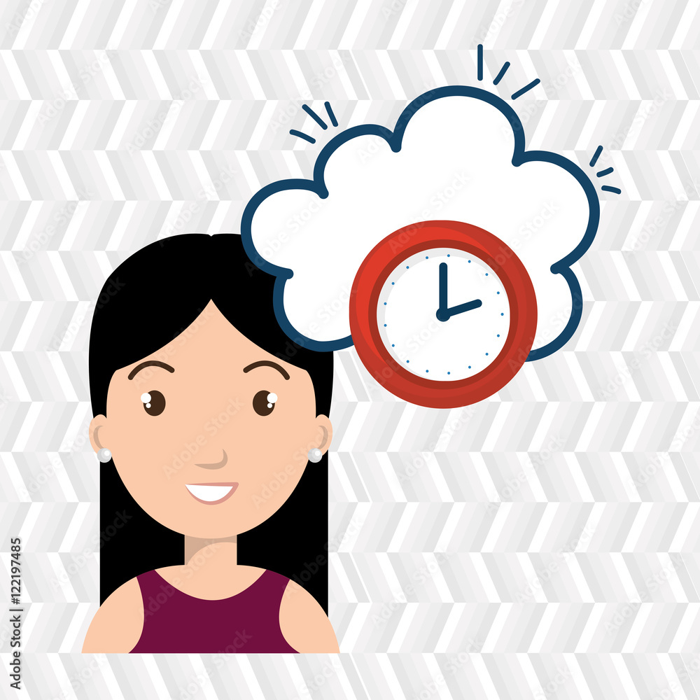 woman thinking creating bubble vector illustration eps 10 woman thinking creating bubble vector illustration eps 10