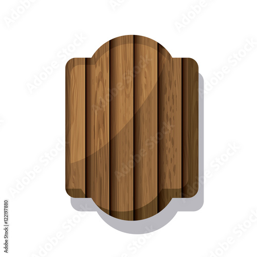 Wood and striped brown frame icon. Texture material banner and decoration theme. Isolated design. Vector illustration