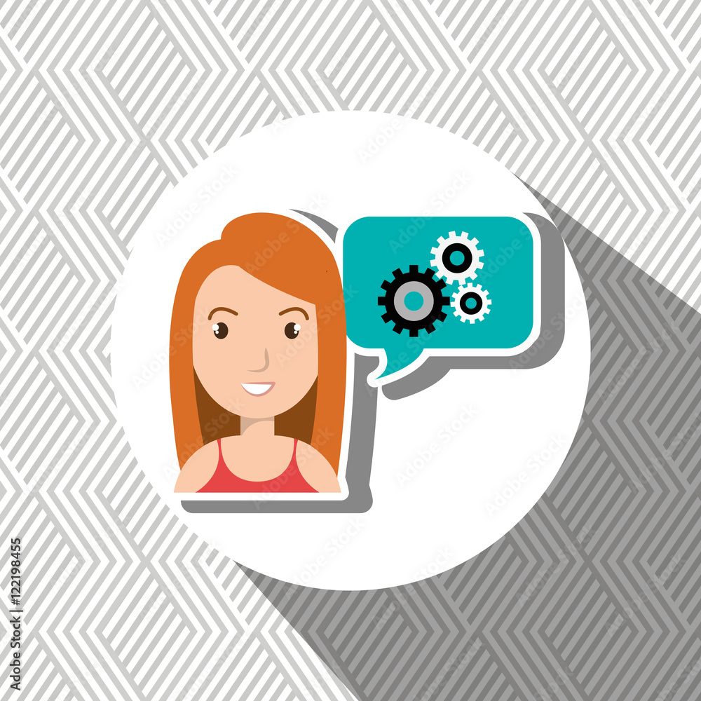 woman thinking creating bubble vector illustration eps 10 woman thinking creating bubble vector illustration eps 10