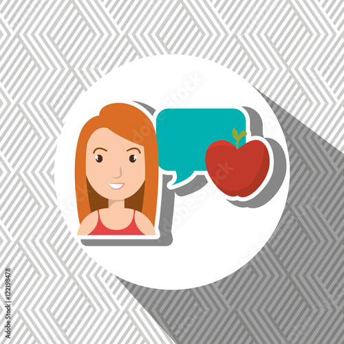 woman thinking creating bubble vector illustration eps 10
