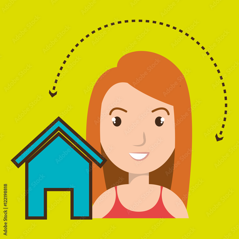 woman home page web vector illustration eps 10 woman home page web vector illustration eps 10