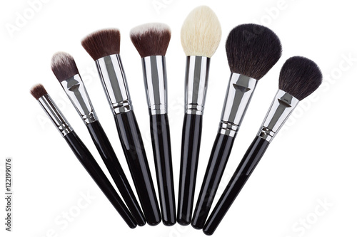 Makeup brushes set. Isolated. White background