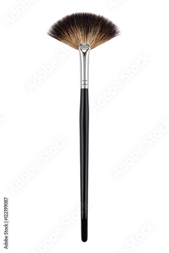 Fan makeup brush. Isolated. White background