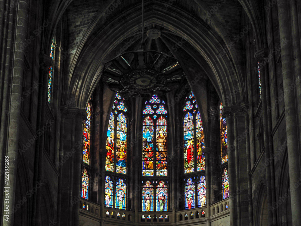 Stained Glass Windows in the Church of St Martial in Bordeaux