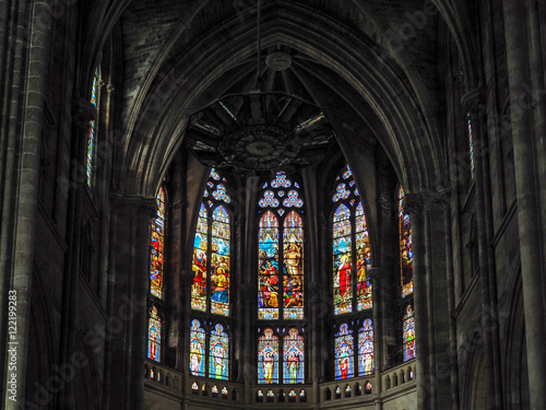 Stained Glass Windows in the Church of St Martial in Bordeaux