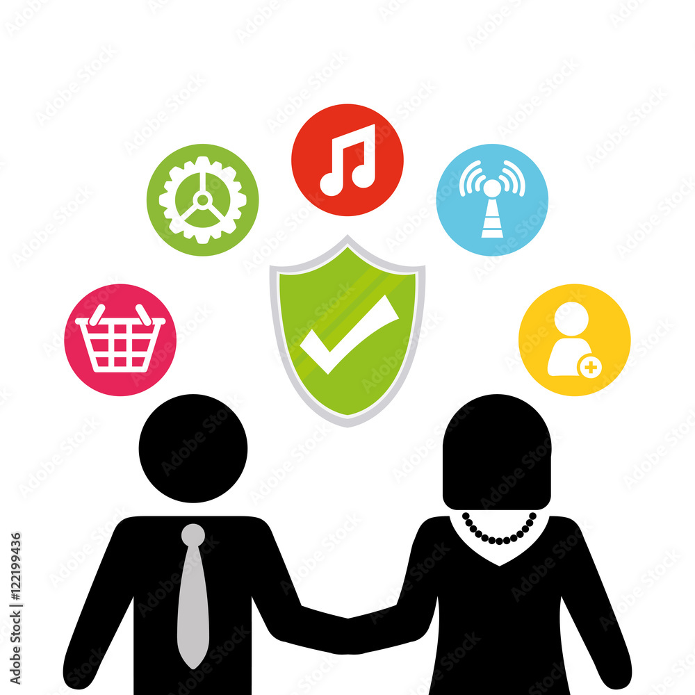 Social network couple icon loaded music person sell Social network couple icon loaded music person sell
