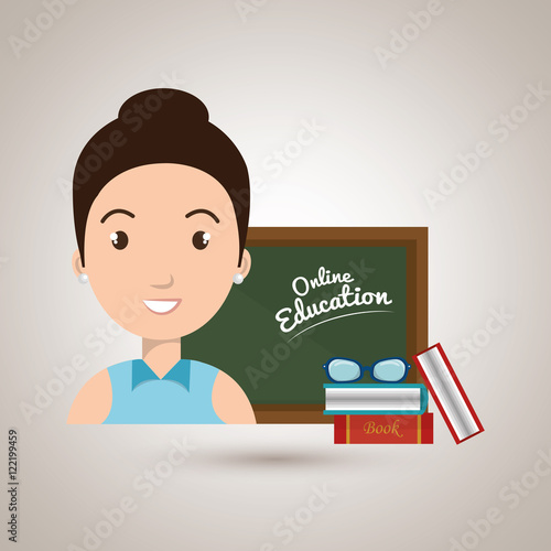 woman student online education vector illustration eps 10