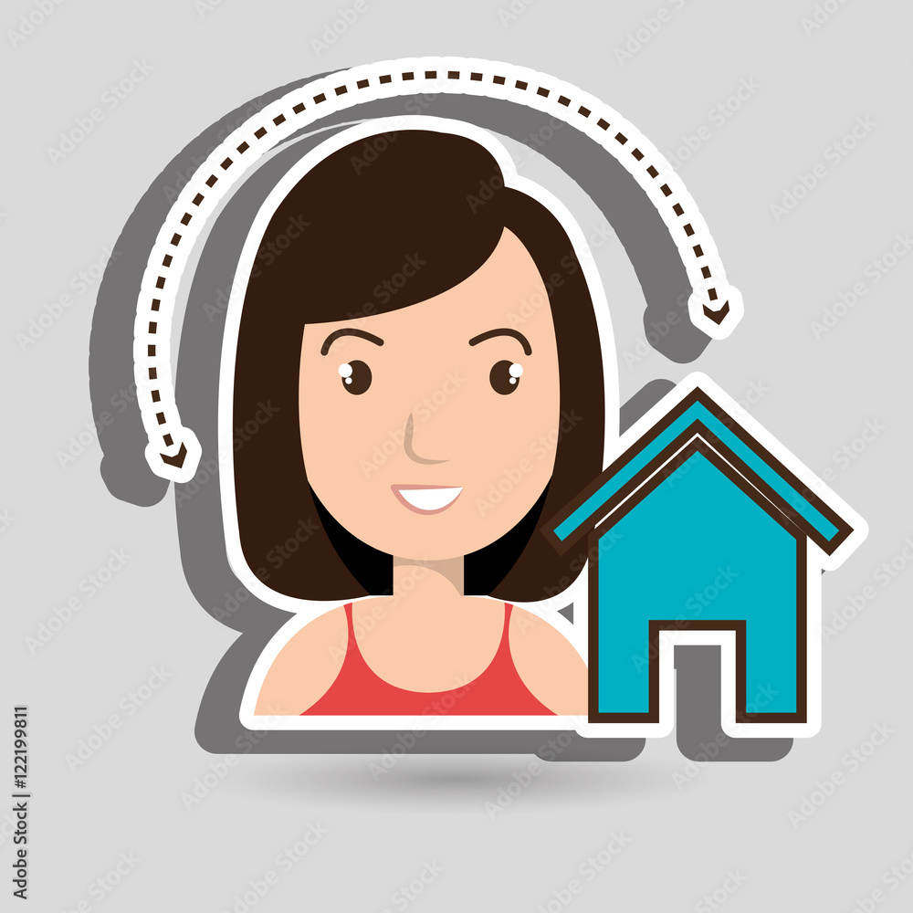 woman home page web vector illustration eps 10 woman home page web vector illustration eps 10