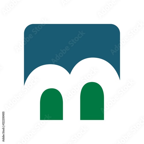 Abstract m letter initial in square logo design
