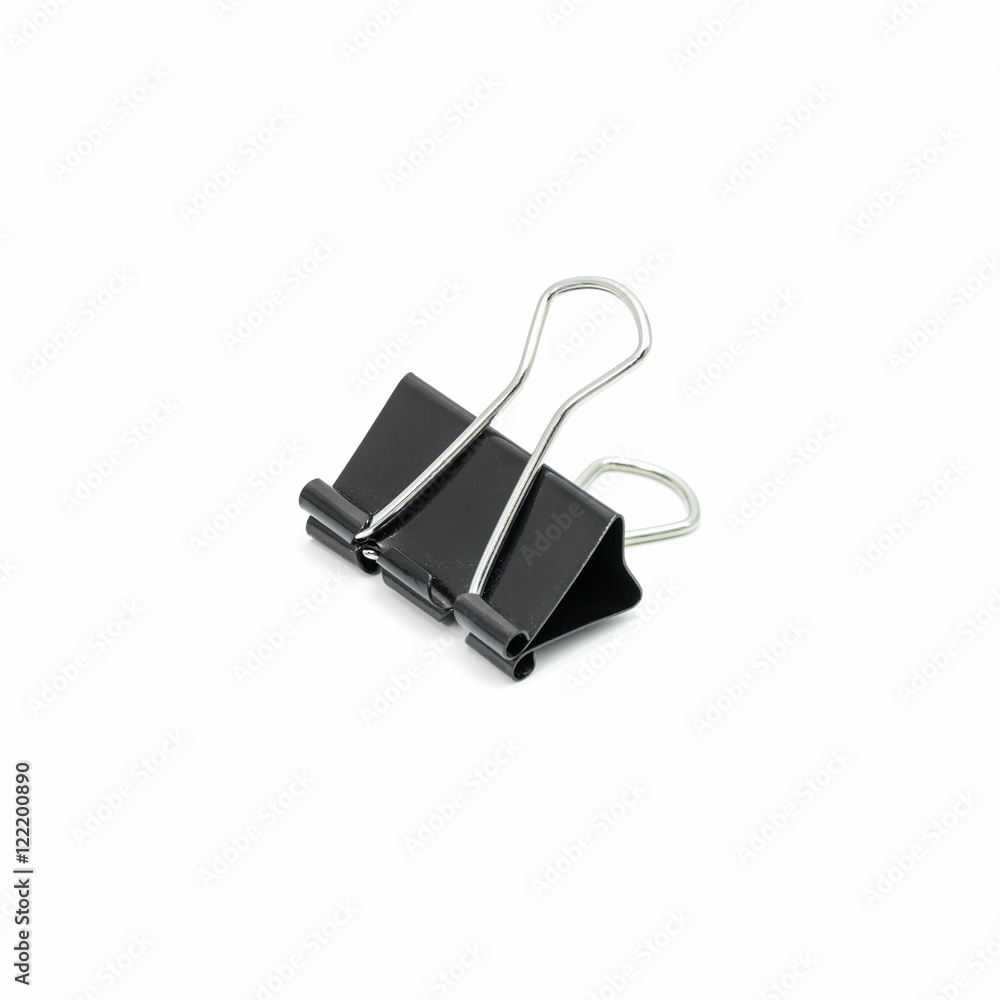 Black Paper clip on white background. Black Paper clip on white background.