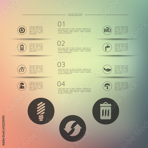 ecology infographic with unfocused background