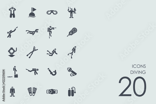 Set of diving icons