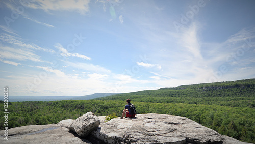 A moment of reflection in the middle of a hike in upstate New York