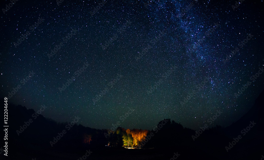 Fototapeta premium Starry night with Milky Way