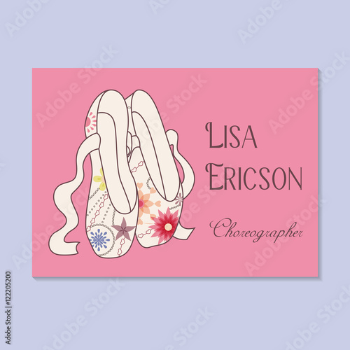 Vintage business card for choreographer