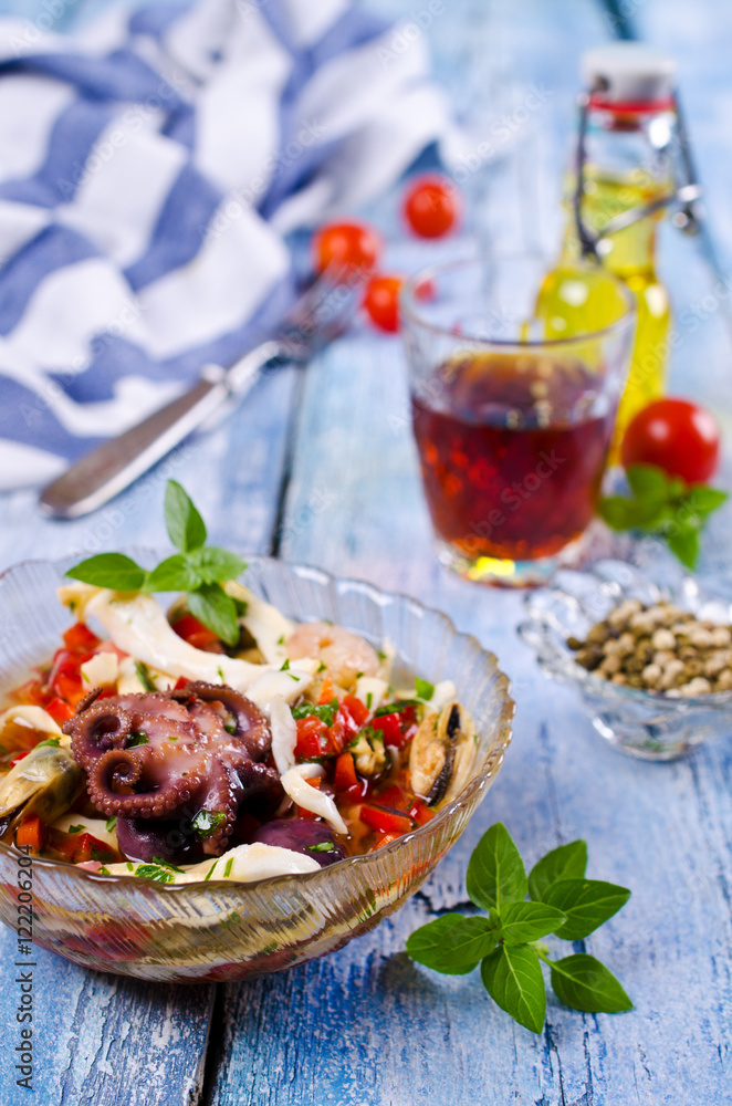 Seafood salad with vegetables Seafood salad with vegetables