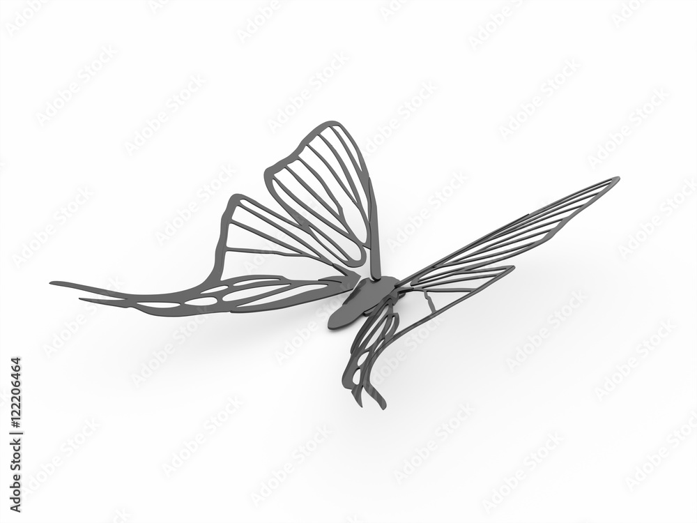 Butterfly render isolated on white Butterfly render isolated on white