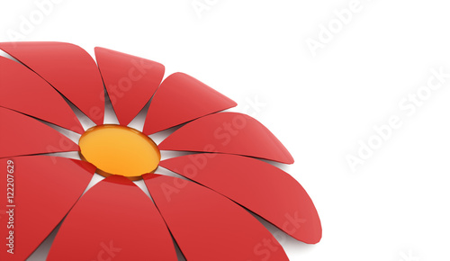 Abstract flower rendered isolated on white