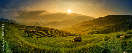 Beautiful rice paddy fields during trip HANOI to SAPA at Tule, Y