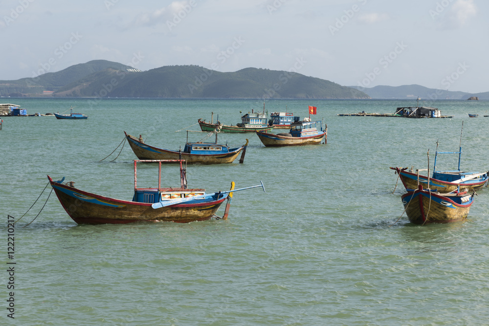 fishing boats at sea