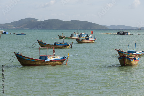 fishing boats at sea