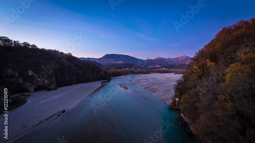 Sunset on Tagliamento river