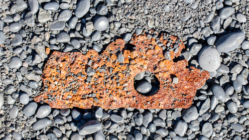 Remains of a boat wreck - Iceland - Selective focus photo