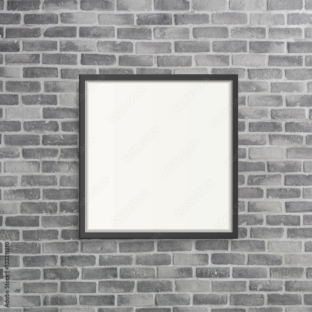 blank frame on grey birck wall blank frame on grey birck wall