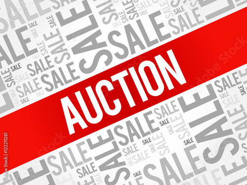 AUCTION words cloud, business concept background