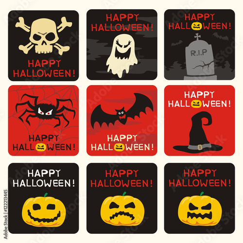 Happy halloween! Collection cards for Halloween.