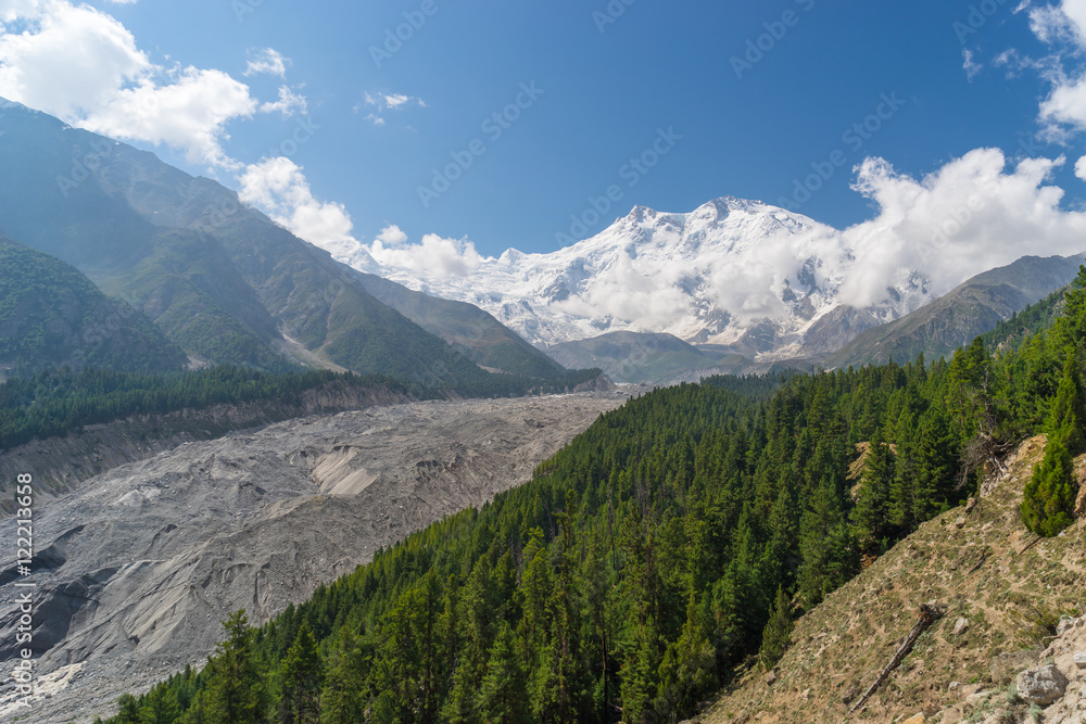 Nanga Parbat mountain and glacier