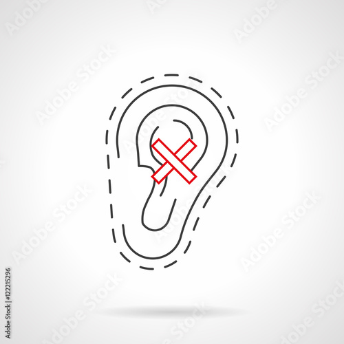 Hearing loss flat line vector icon photo