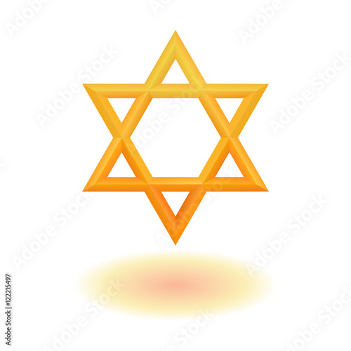 Golden six pointed star icon
