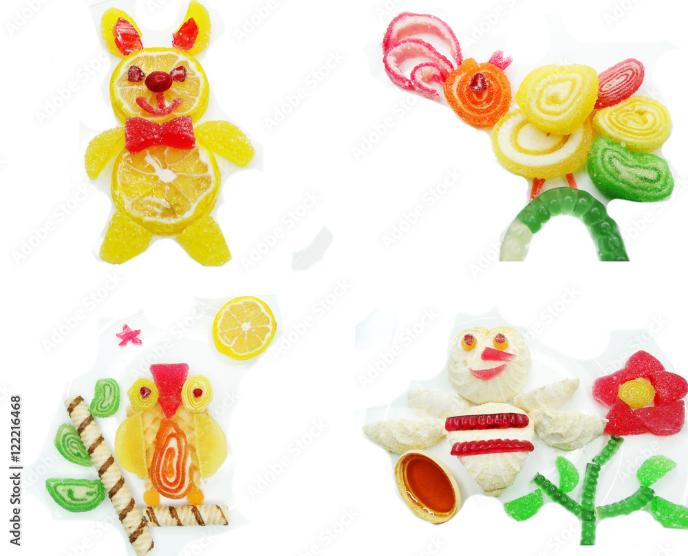 Fototapeta premium creative marmalade fruit jelly sweet food