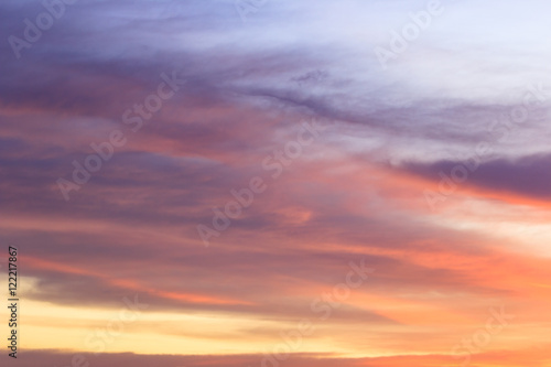 Dramatic and moody pink, purple and blue cloudy sunset sky ,Abstract nature background © bobo1980