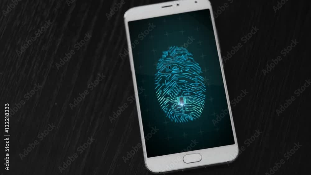 Video of smartphone with chip finger print. Video of smartphone with chip finger print.