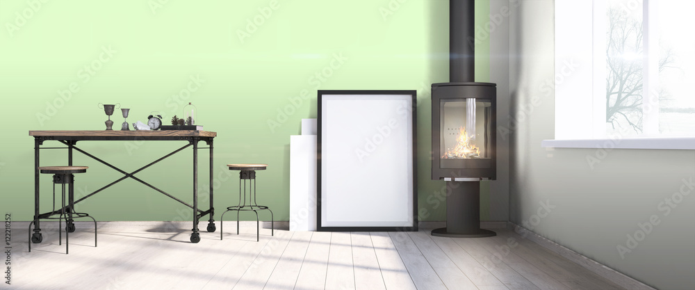 Modern bright interior . 3D render Modern bright interior . 3D render