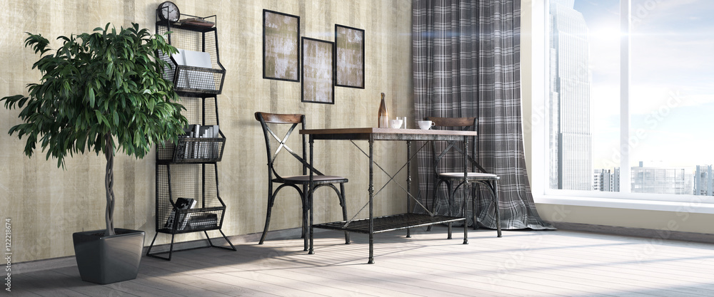 Modern bright interior . 3D render Modern bright interior . 3D render