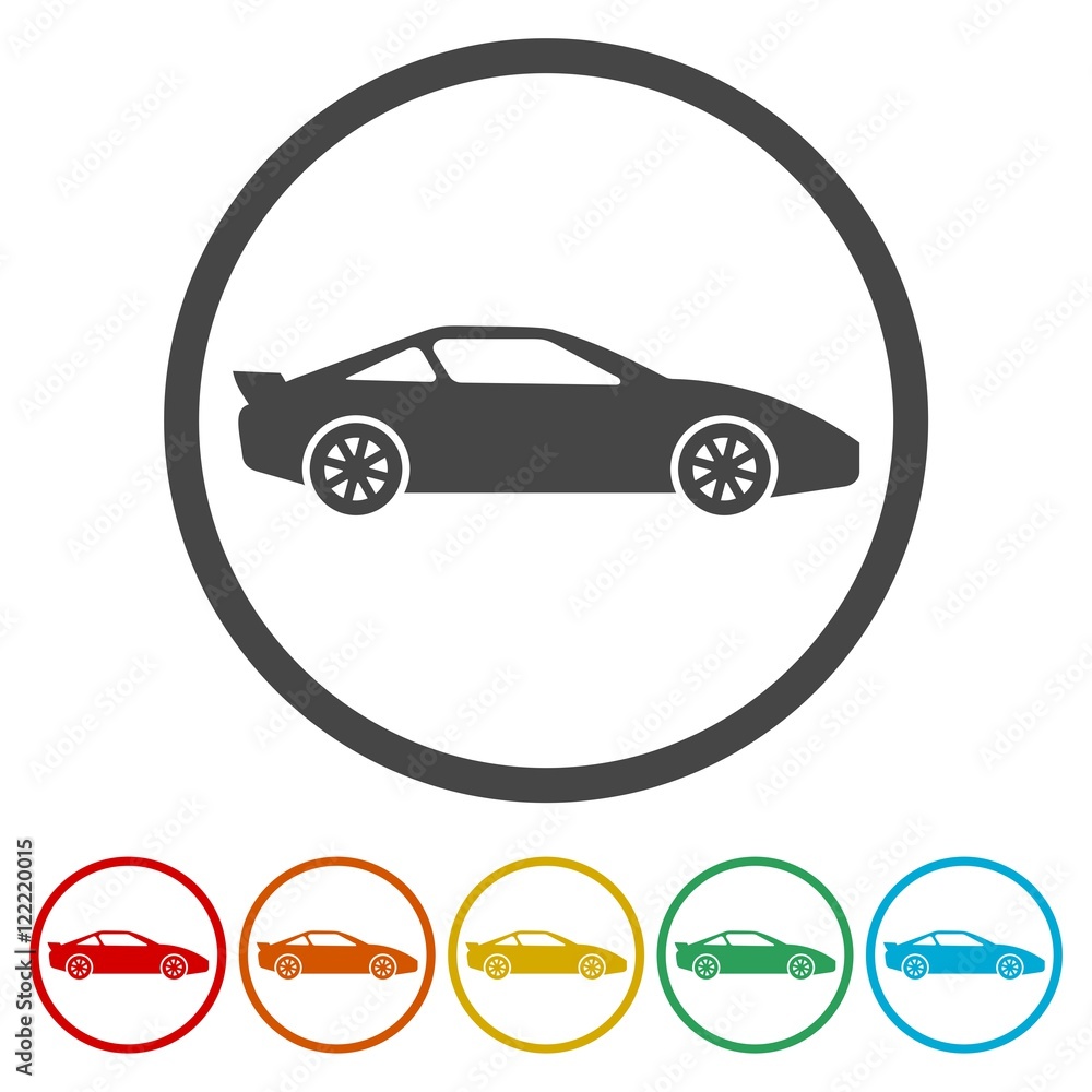 Car flat icon set Car flat icon set