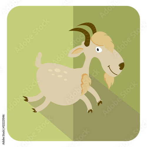 goat  logo symbol flat icon vector illustration