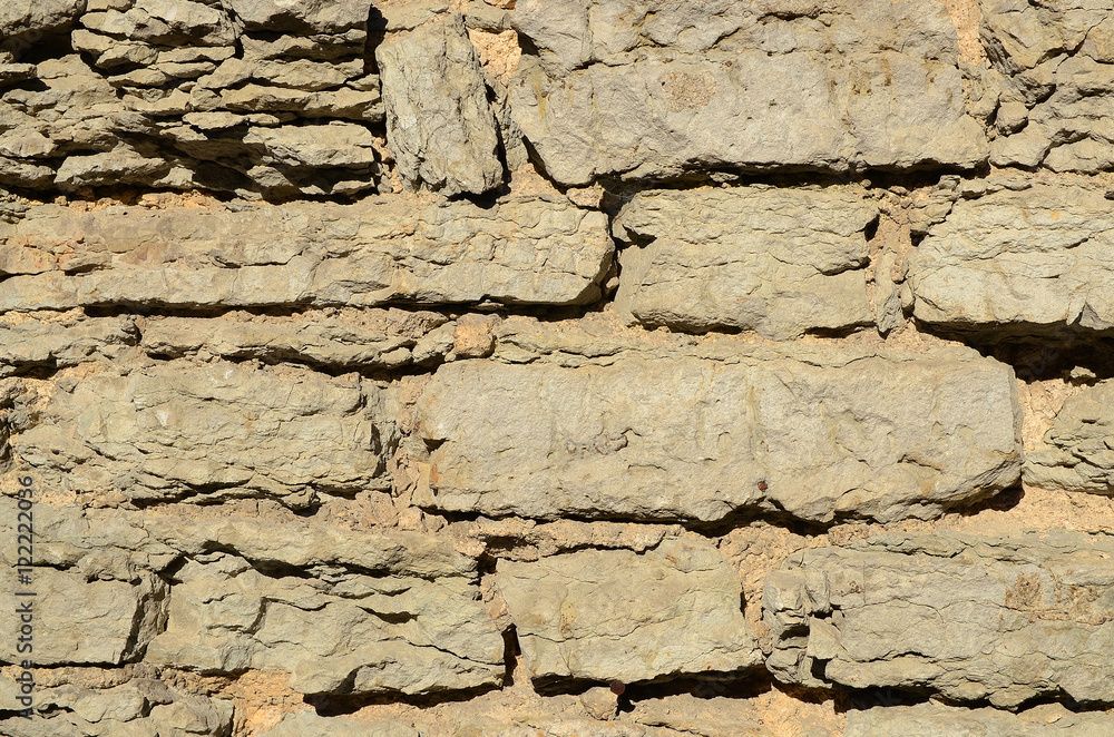 Close up of old stone bricks for texture or background.
