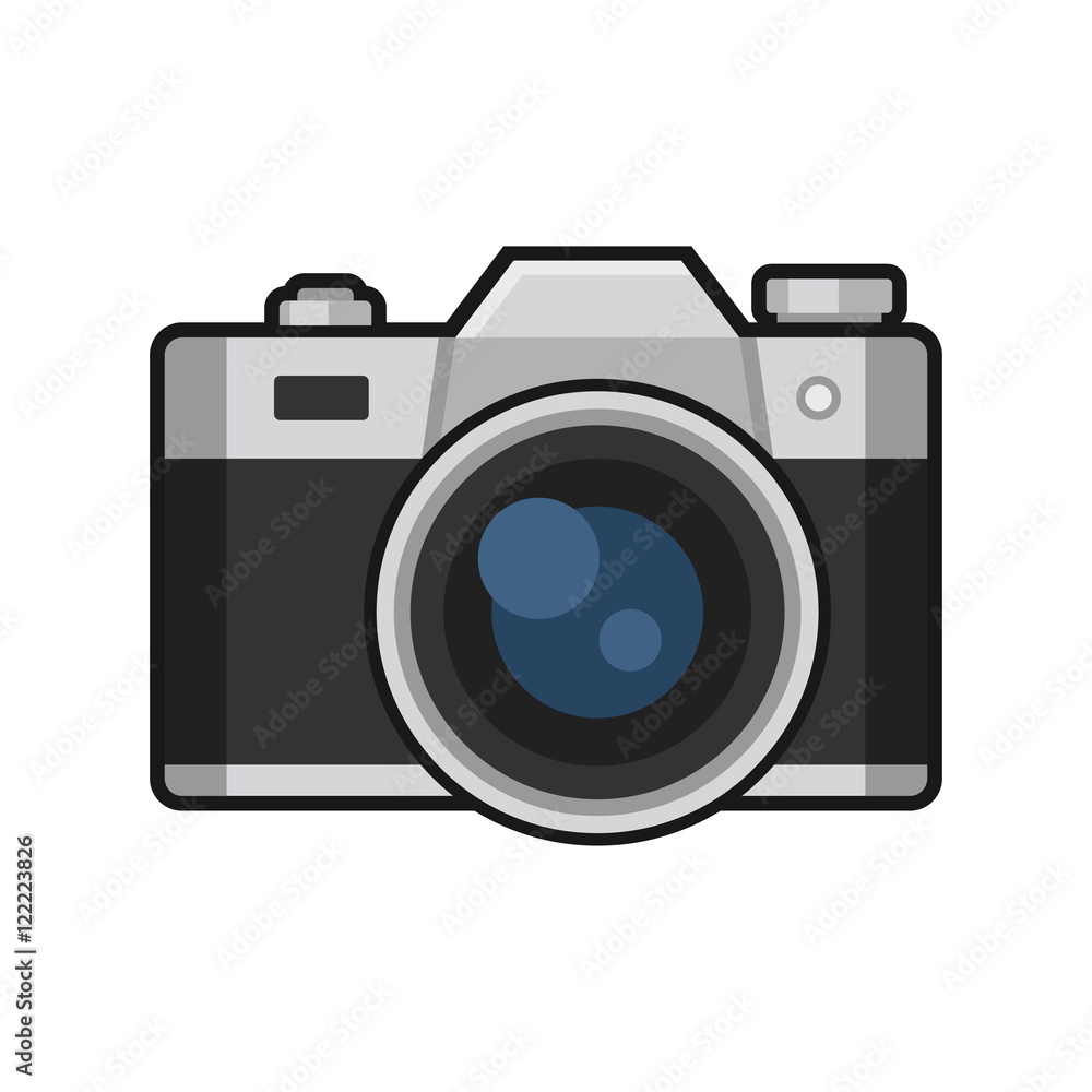 Retro Photo Camera Icon on White Background. Vector Retro Photo Camera Icon on White Background. Vector
