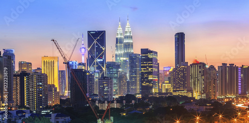 Kuala Lumpur city skyline beautiful light