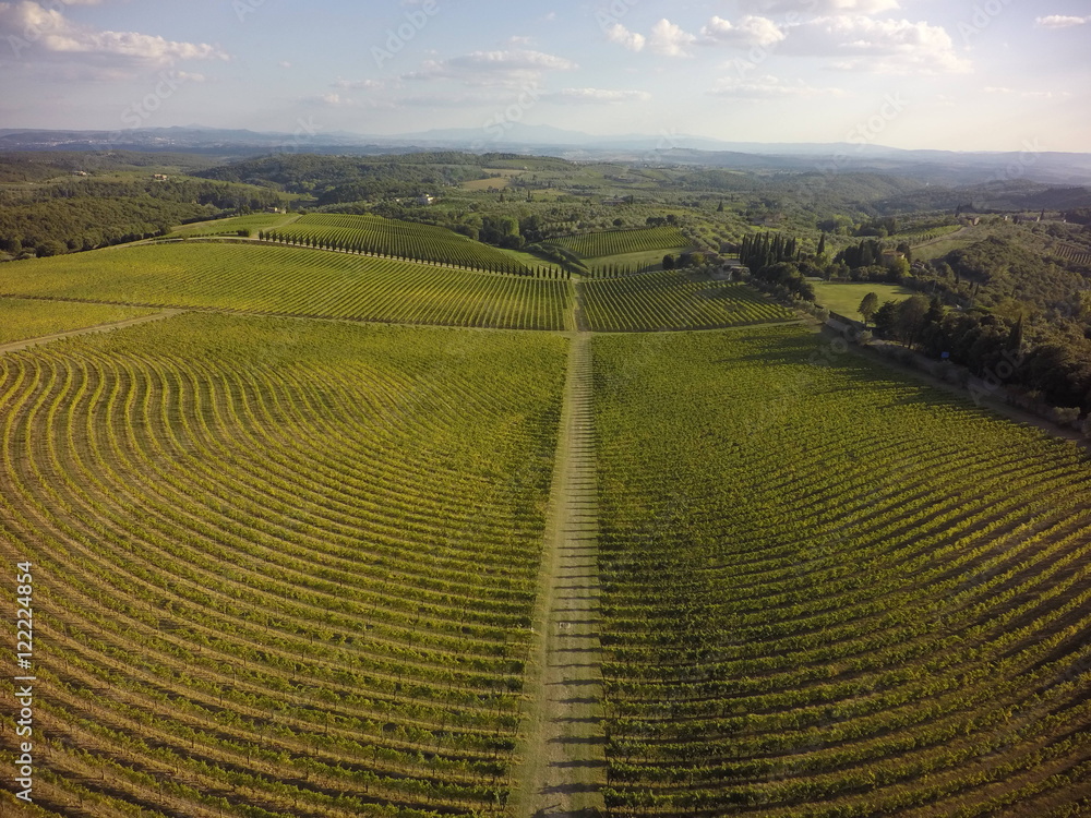 vigneto nel Chianti aerea