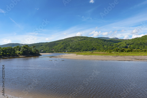 River Afon Mawddach at Penmaenpool  on the Mawddach Estuary  near Barmouth  Gwynedd  Wales