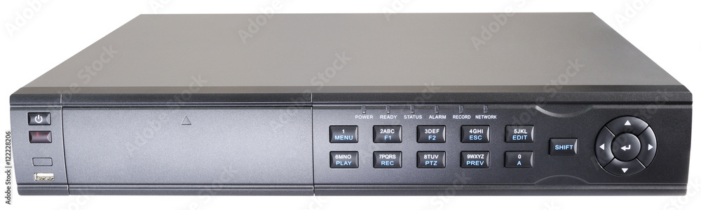 Video recorder over white Video recorder over white