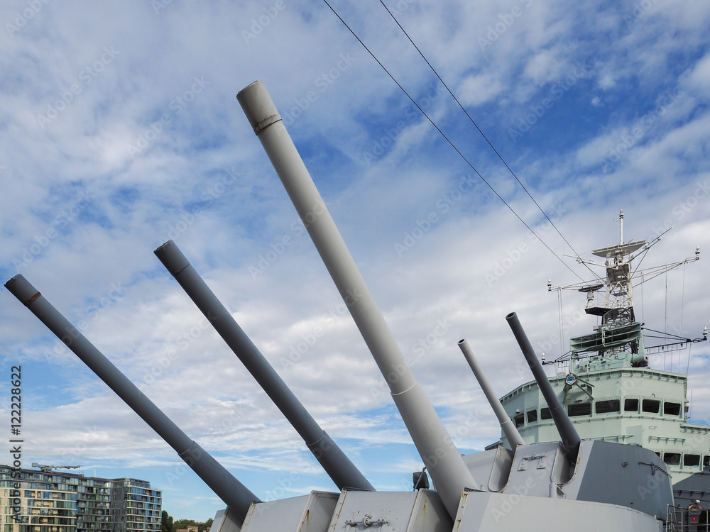 Fotografie Gun Turret on HMS Belfast